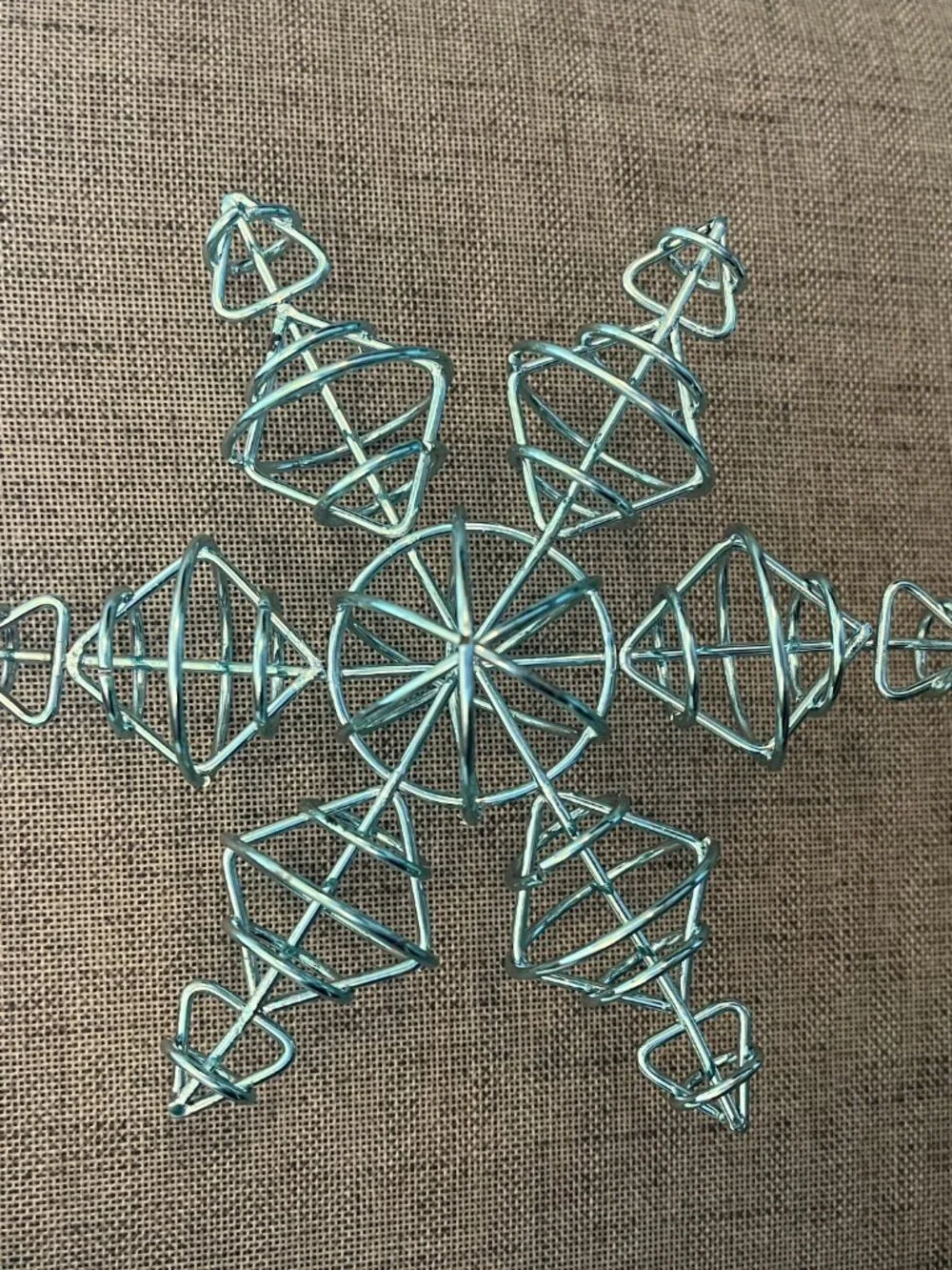 Crate & Barrel Blue Snowflake Christmas Tree Ornament
